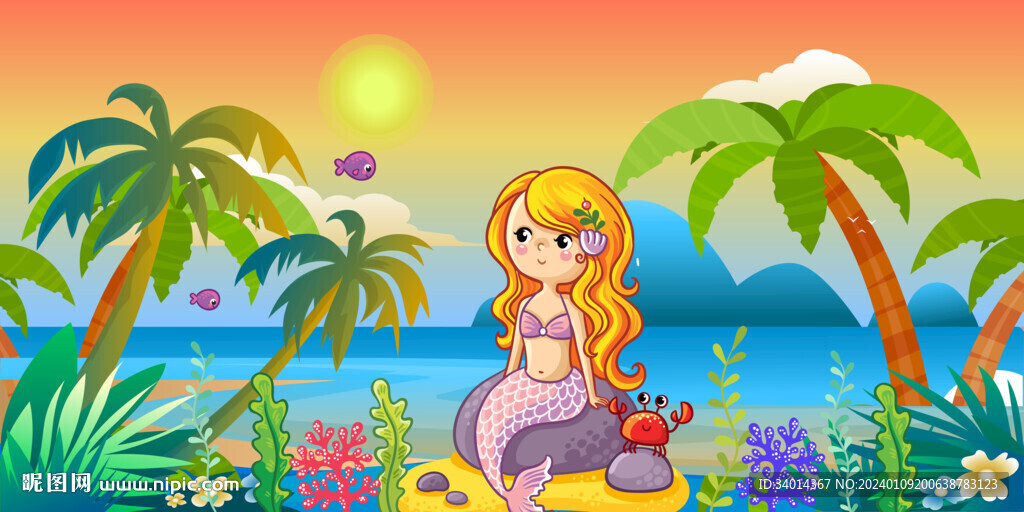 海景美人鱼背景