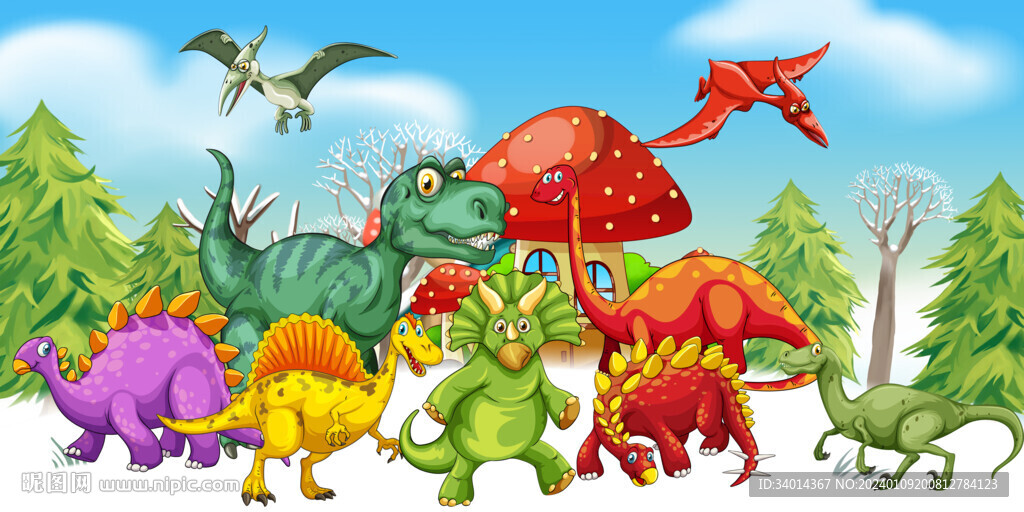 恐龙儿童房背景