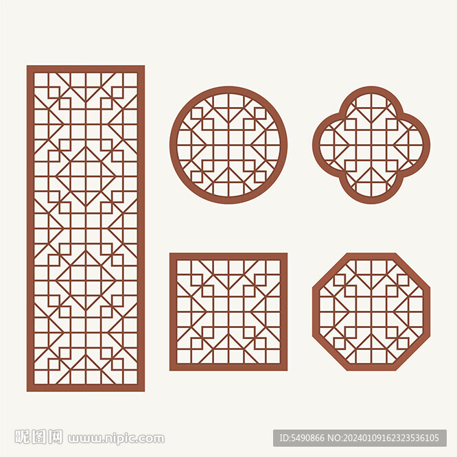 中式花纹 窗花格 镂空隔断