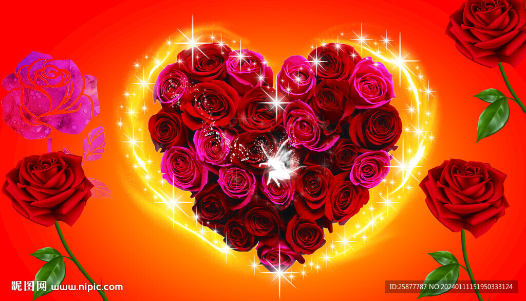爱心玫瑰花 