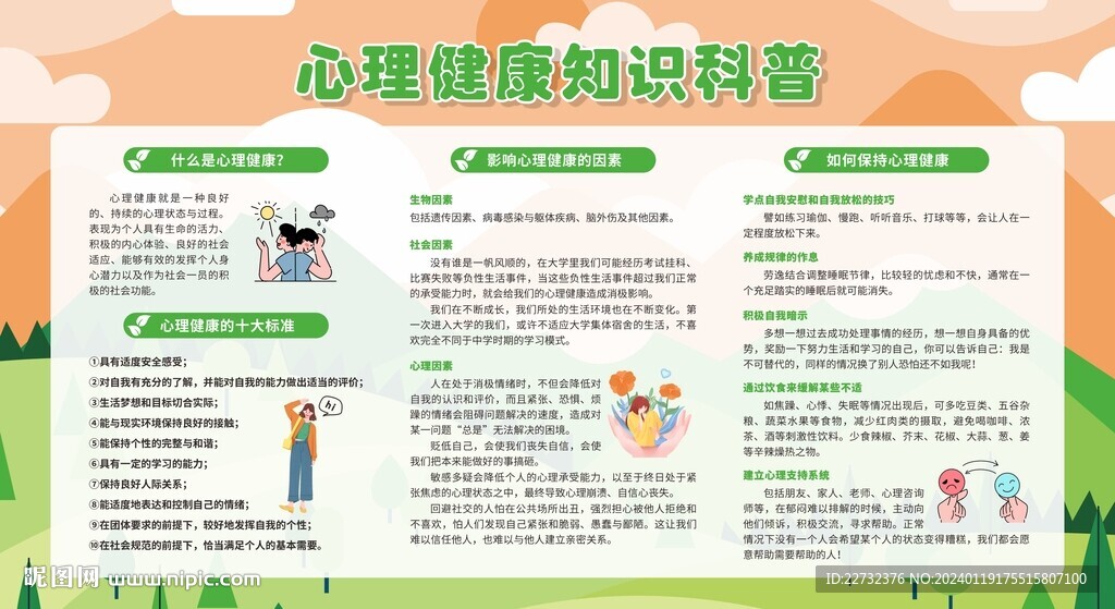 心理健康教育宣传栏展板