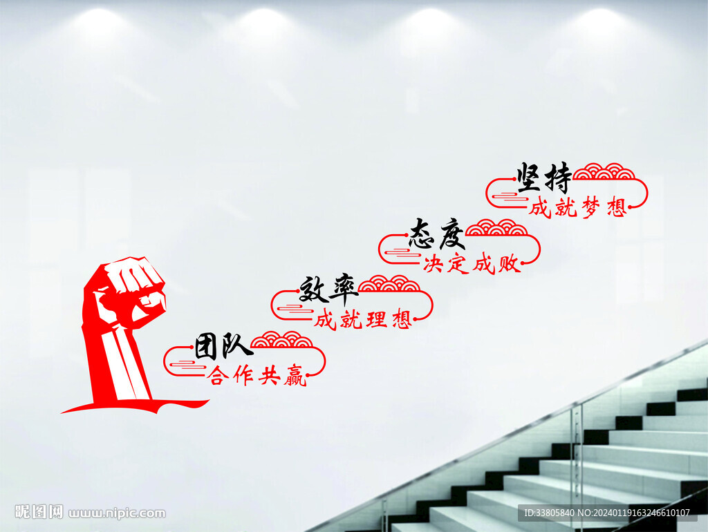 企业楼梯文化墙