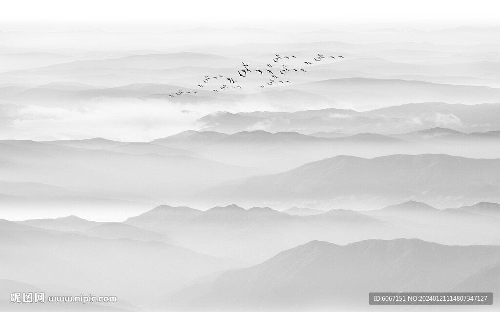 意境水墨山水画