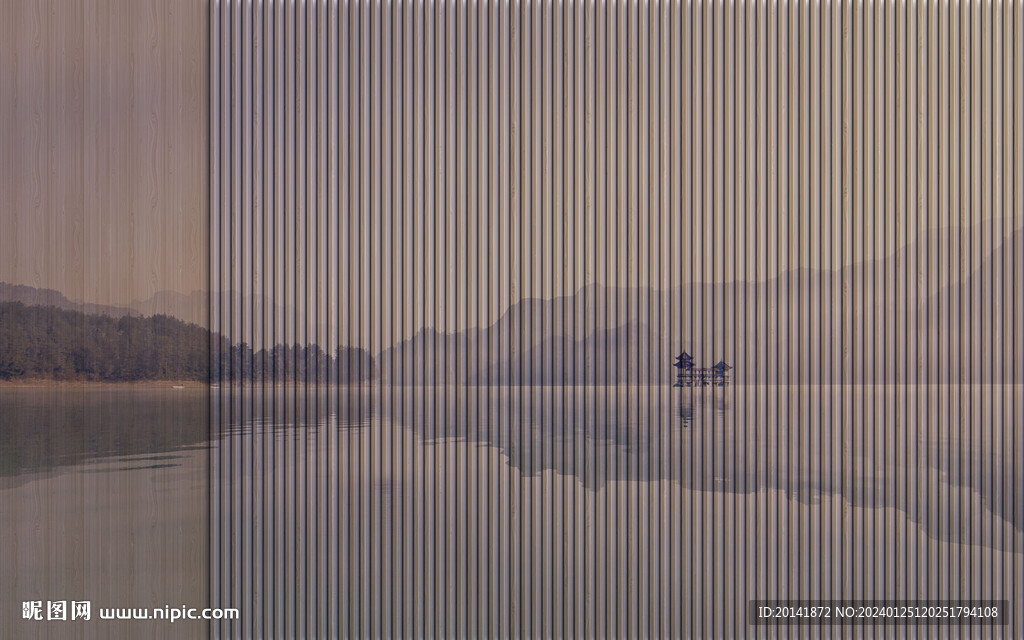 中式木络栅背景墙