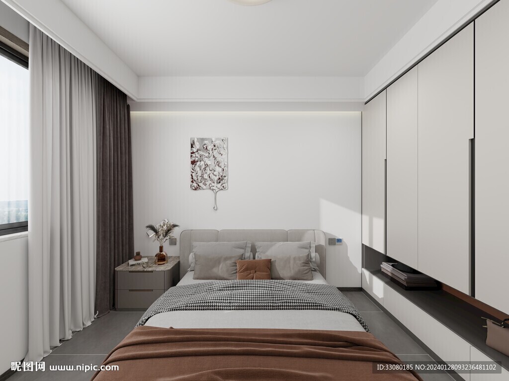 轻奢卧室效果图