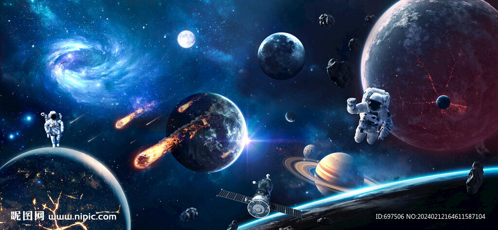 宇宙星球外太空陨石银河黑洞背景