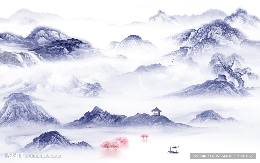 简约 高端清晰山水 TIF分层