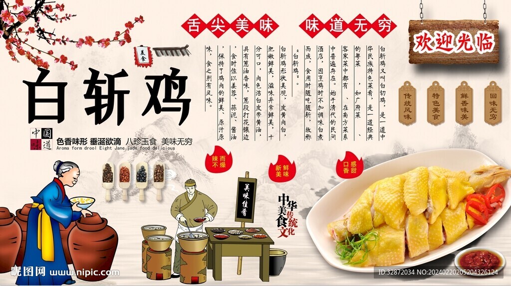 白斩鸡背景墙