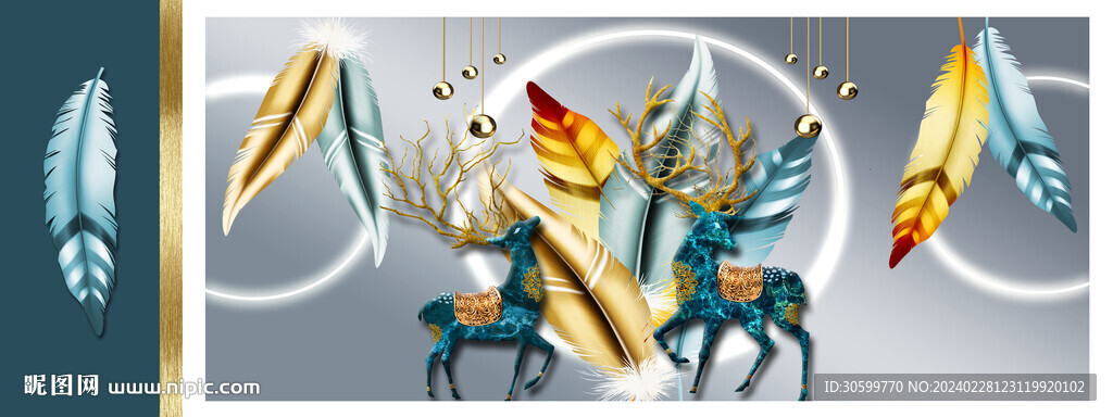 现代简约轻奢创意床头画