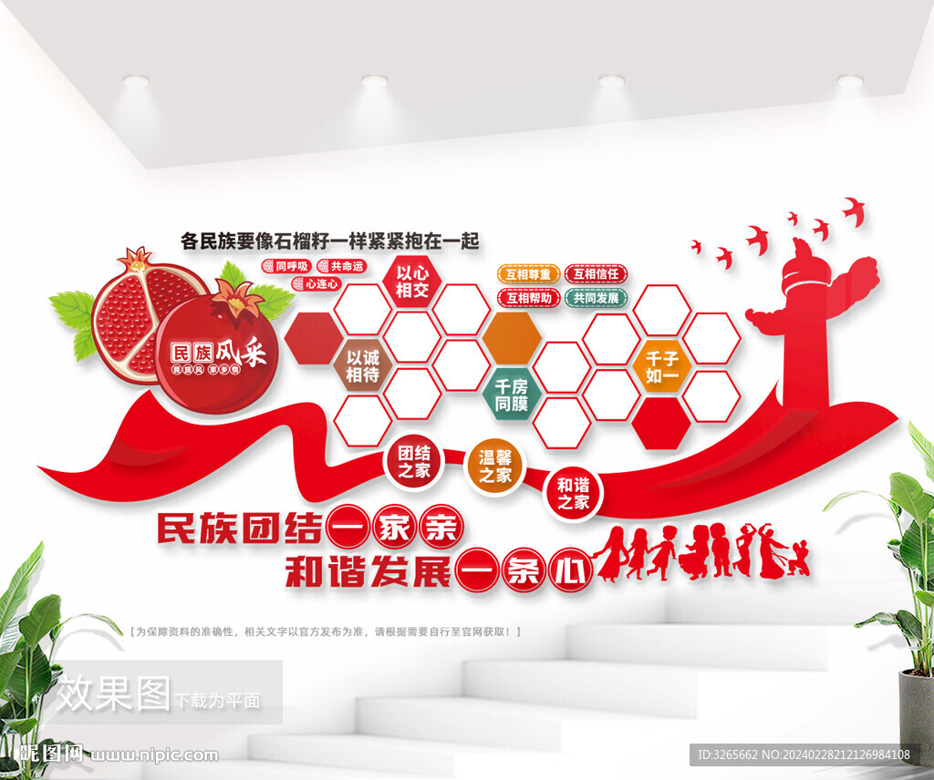 民族团结风采照片墙设计图片