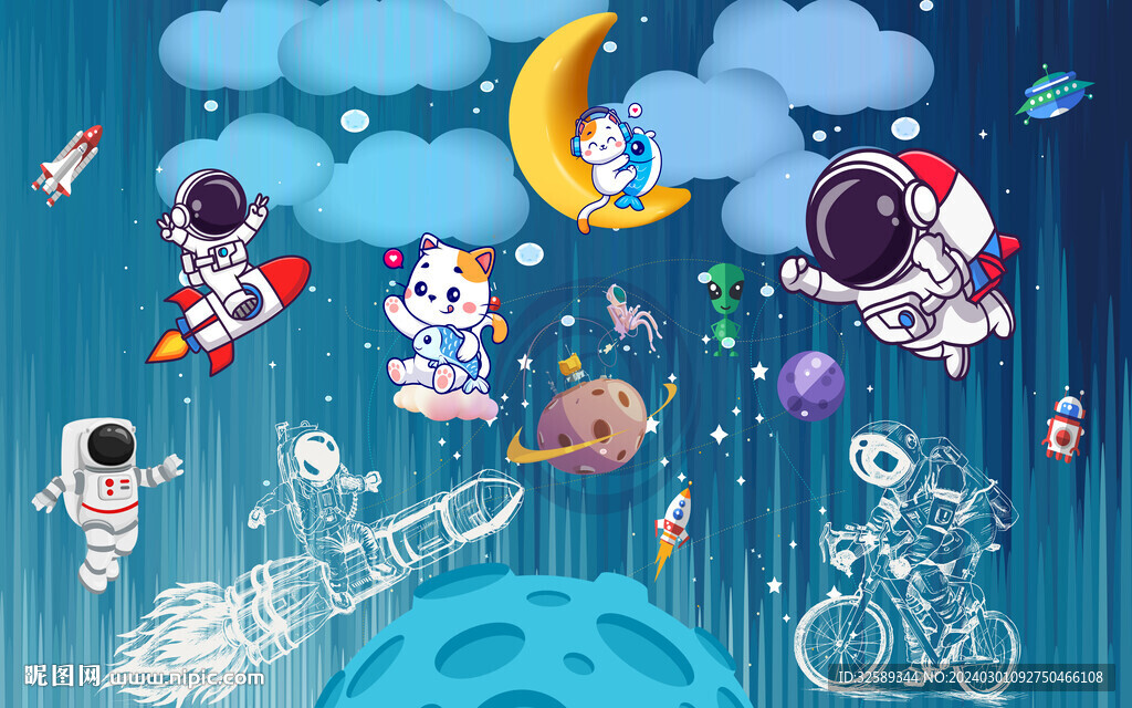 卡通儿童背景墙 