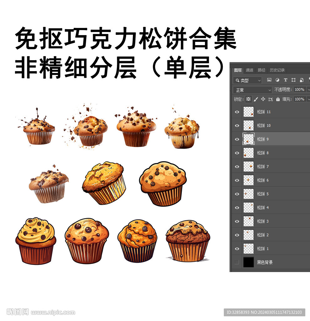 免抠透明巧克力松饼合集