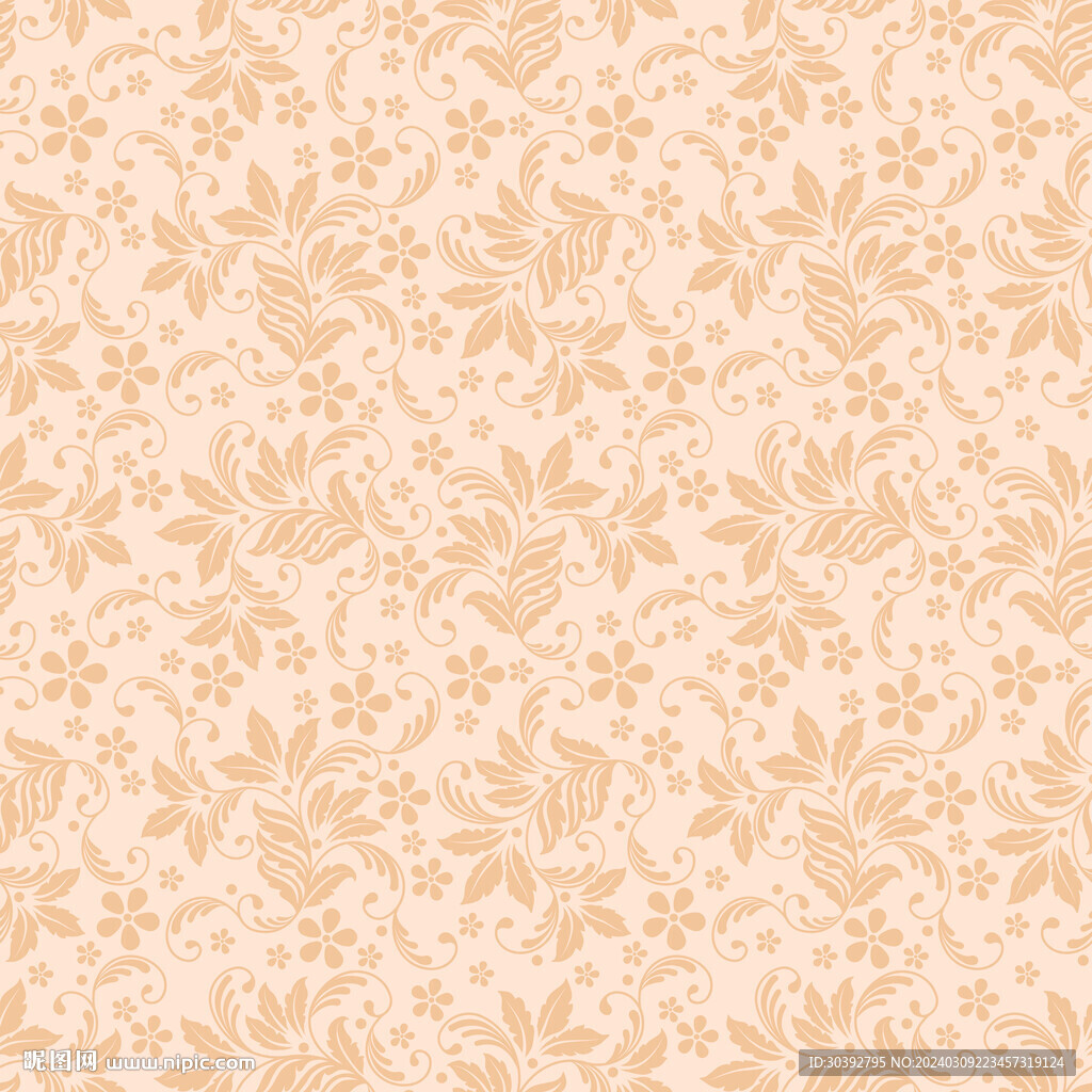 高清米色数码印花花型设计
