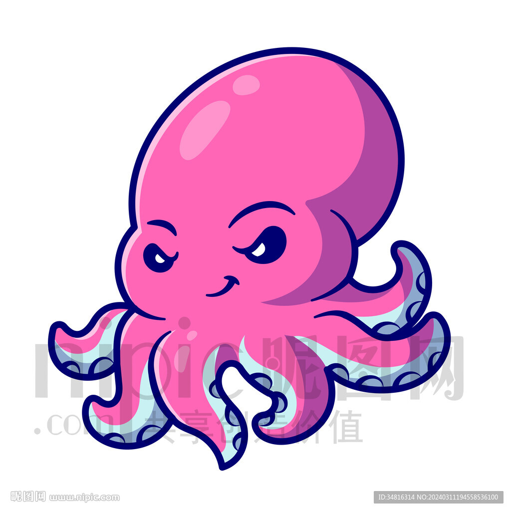 可爱卡通章鱼八爪鱼
