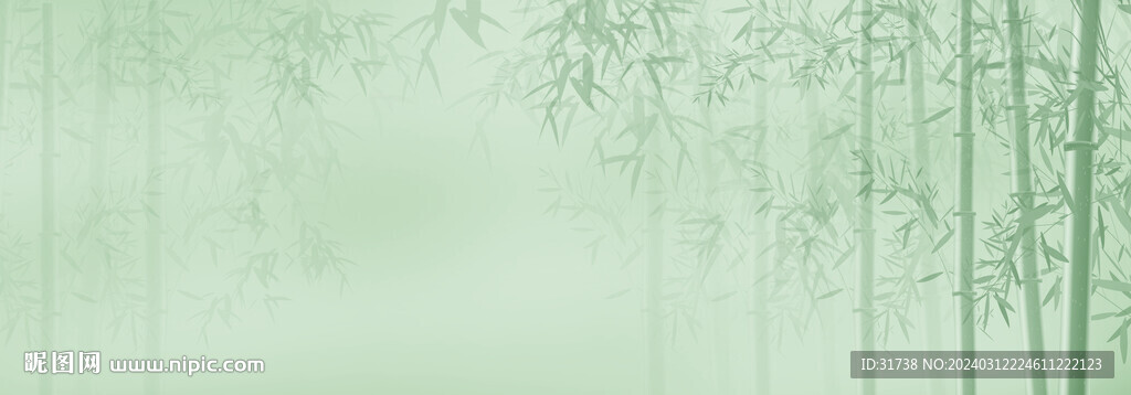 新中式水墨竹林风景背景墙