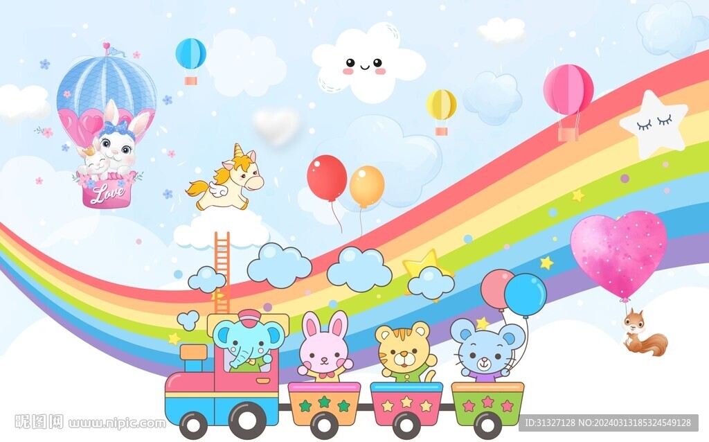 儿童卡通背景墙