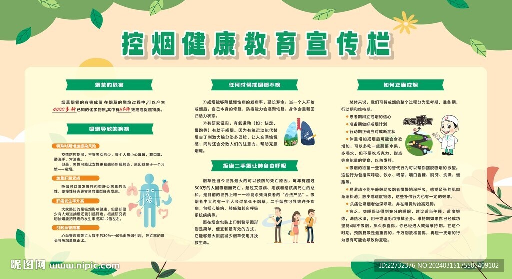 无烟日宣传栏展板