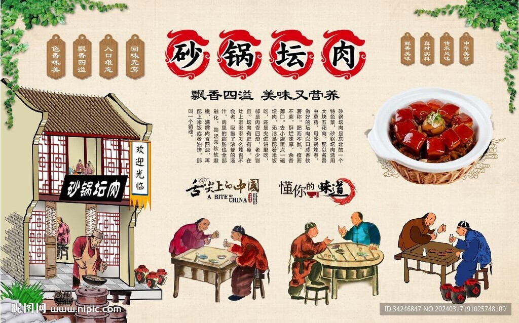 砂锅坛肉背景