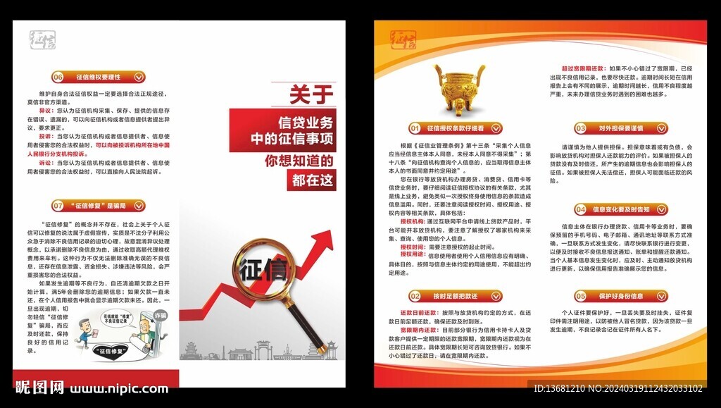 信贷业务征信事项折页