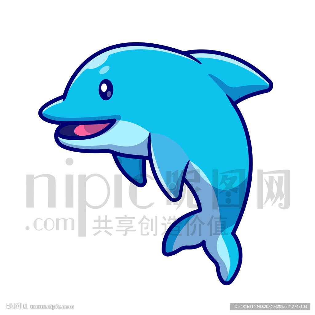 可爱卡通小海豚