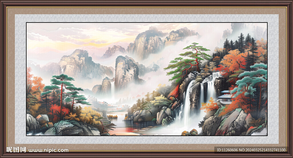 高山流水国风挂画