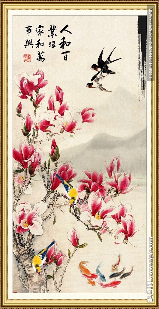 玄关花鸟装饰画