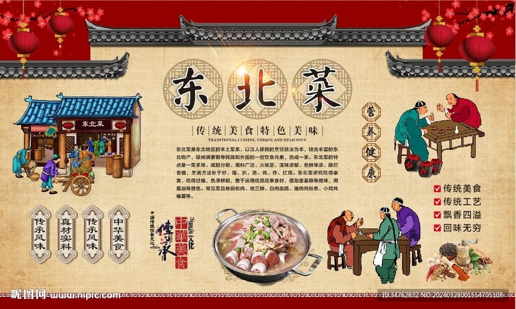 东北菜背景墙