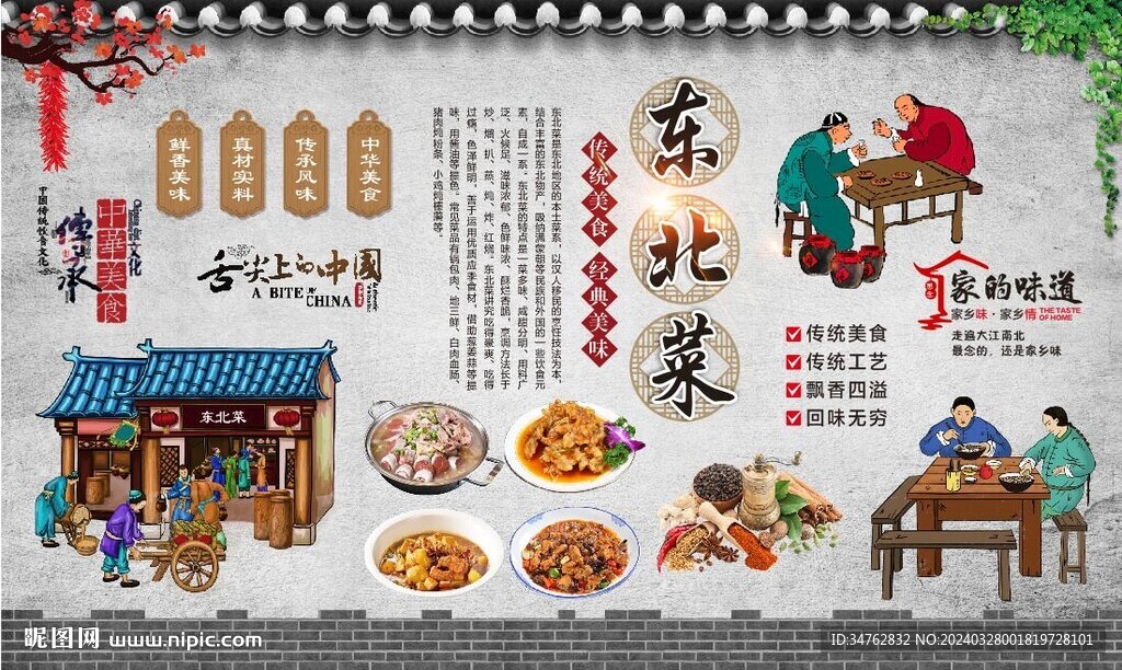 东北菜背景墙
