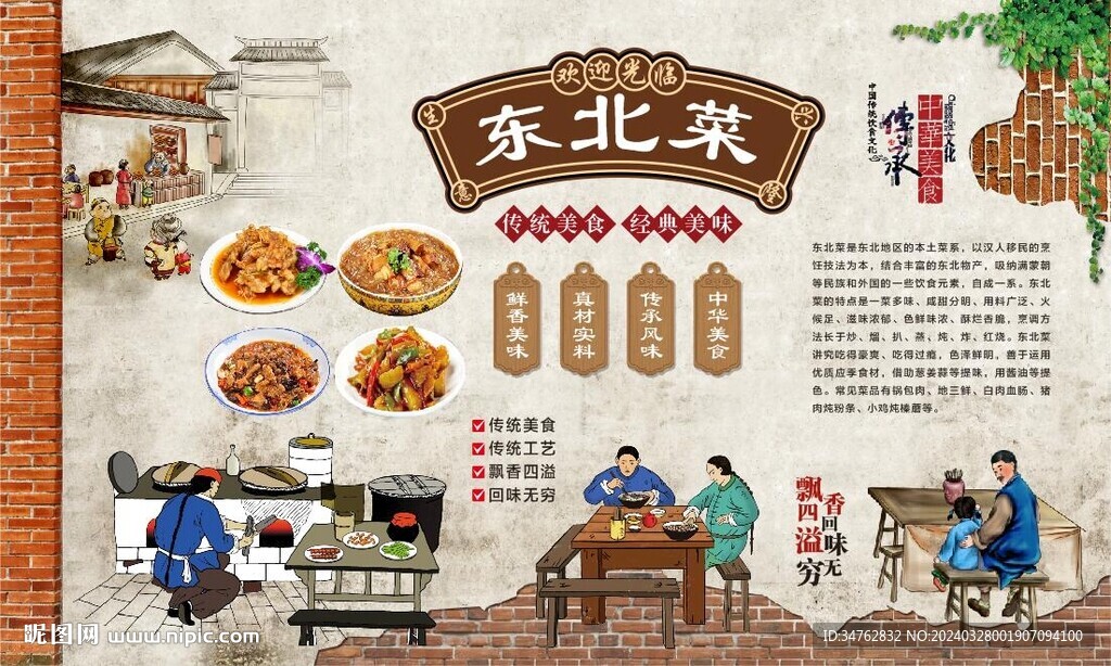 东北菜背景墙