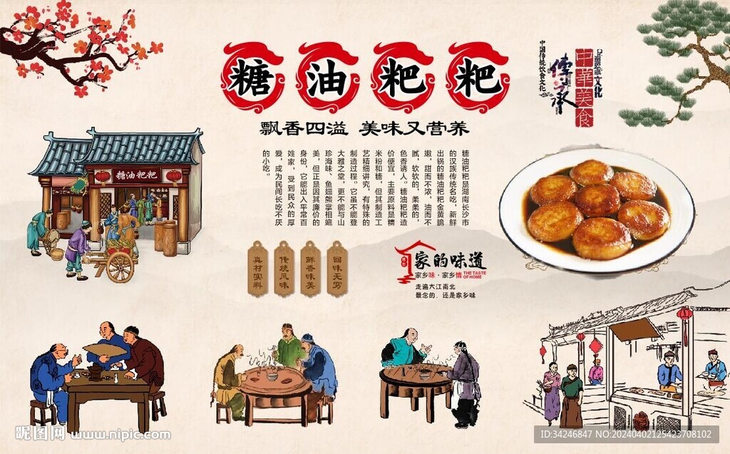 糖油粑粑背景墙
