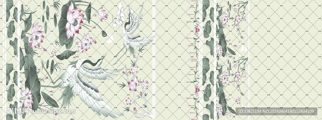 马面裙 鹤 荷花