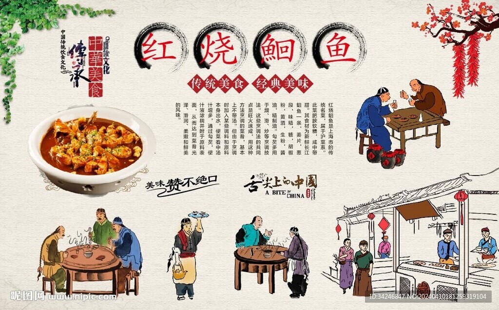 红烧鮰鱼背景墙