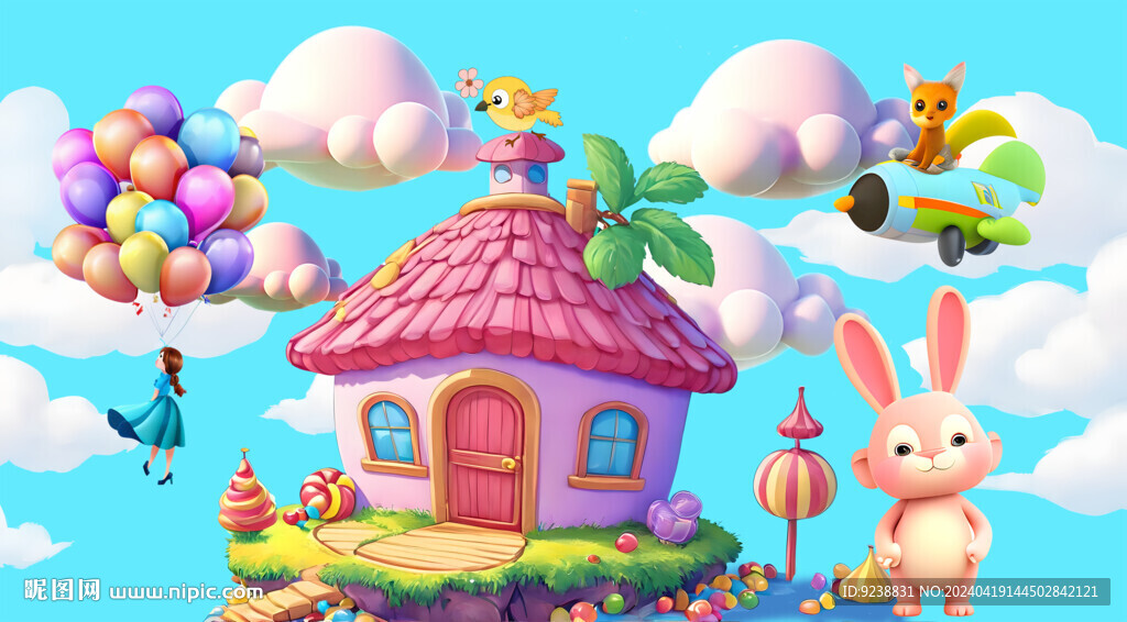 卡通儿童房背景