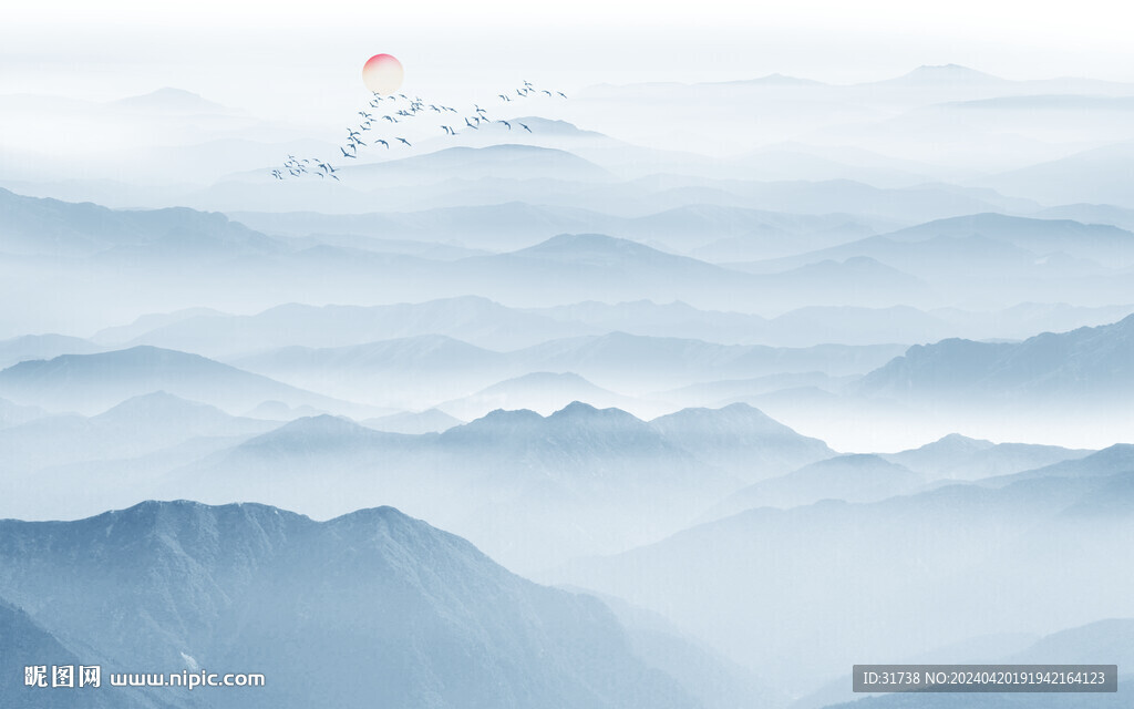 江山水墨山水图