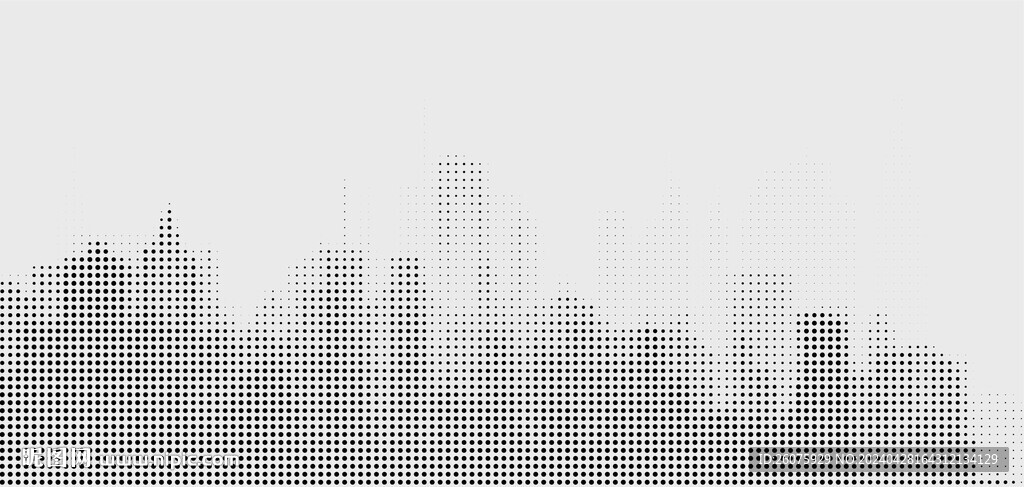 圆点城市剪影点状图