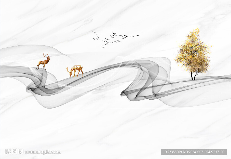 大理石飘带背景墙