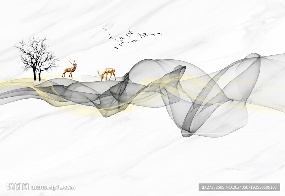 大理石飘带背景墙
