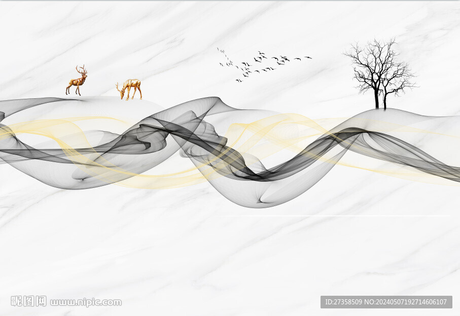 大理石飘带背景墙