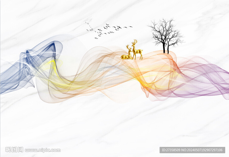 大理石飘带背景墙