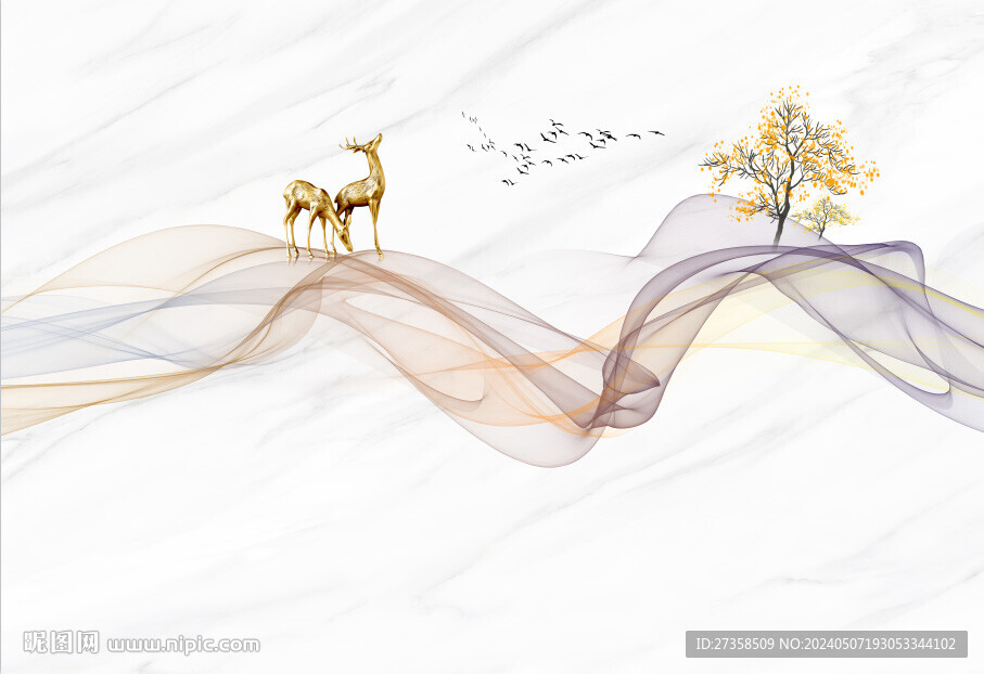 大理石飘带背景墙