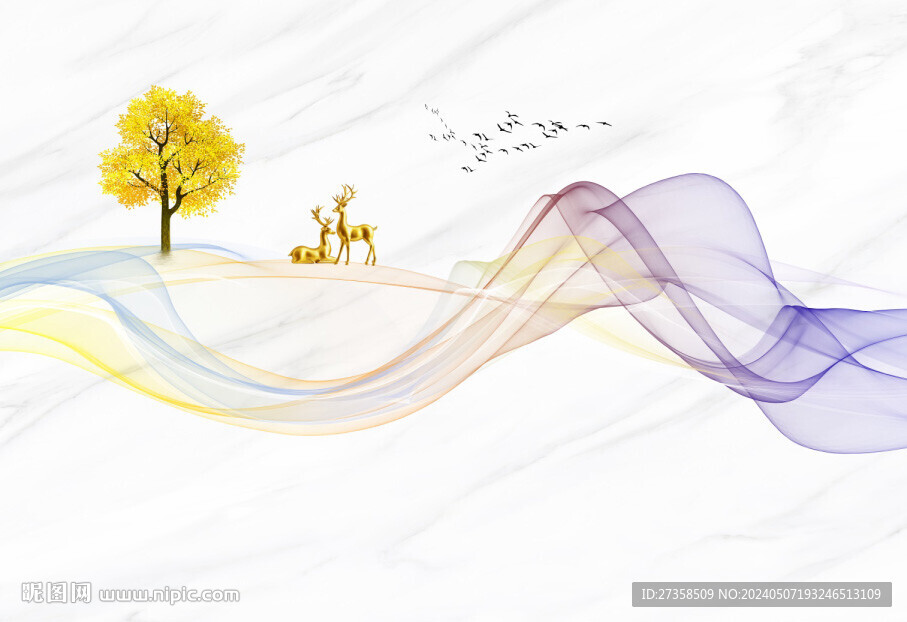 大理石飘带背景墙