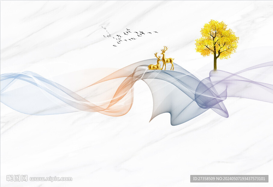 大理石飘带背景墙