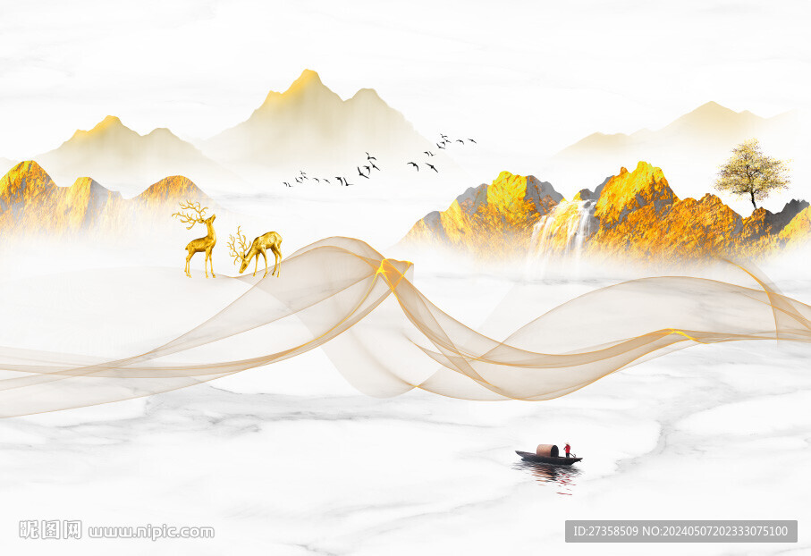 大理石飘带背景墙