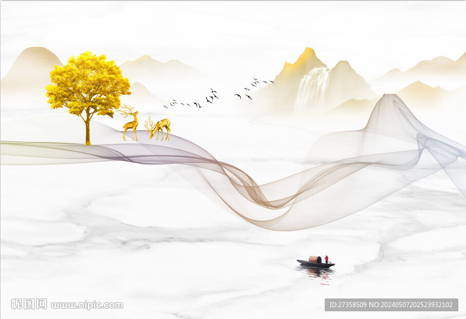 大理石飘带背景墙