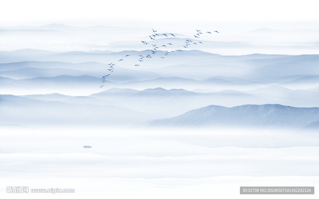 意境山水画背景墙