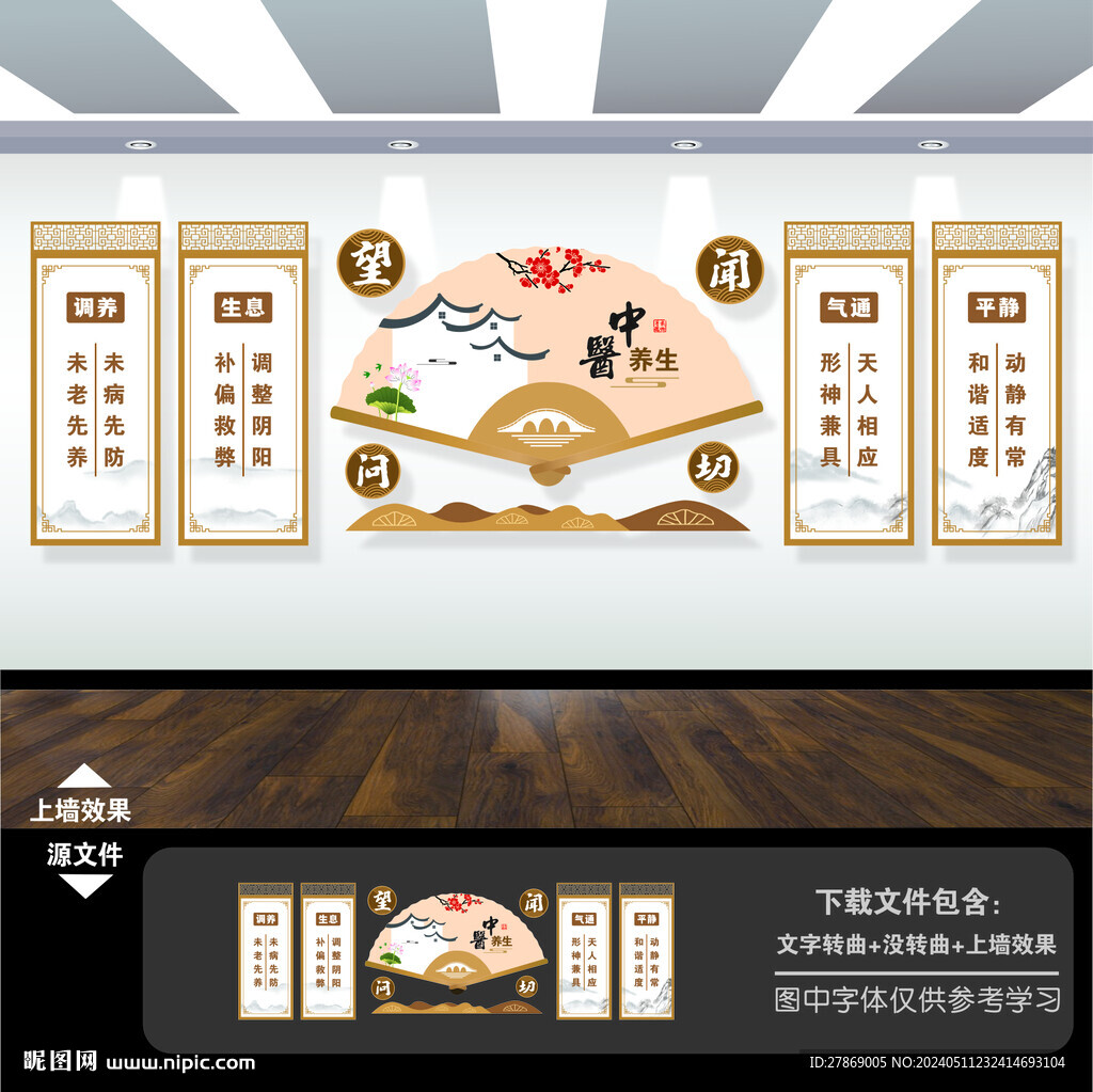 中医养生文化墙展板