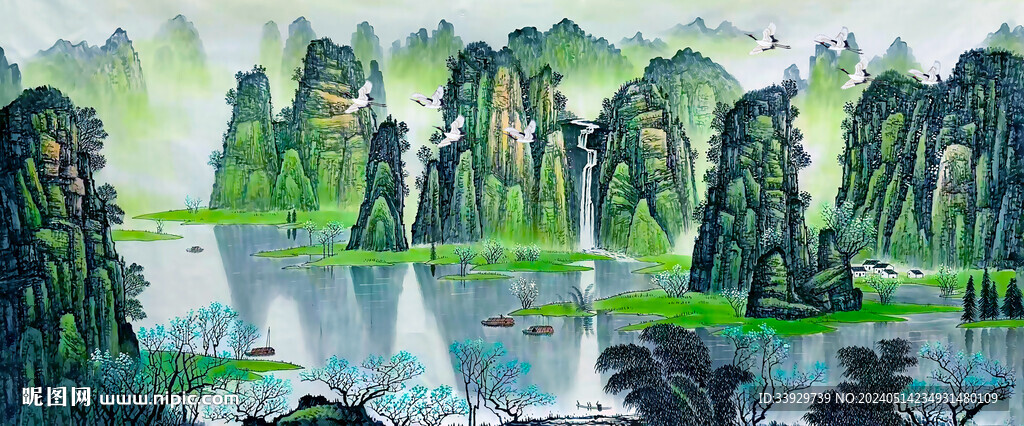 客厅办公室山水风景画