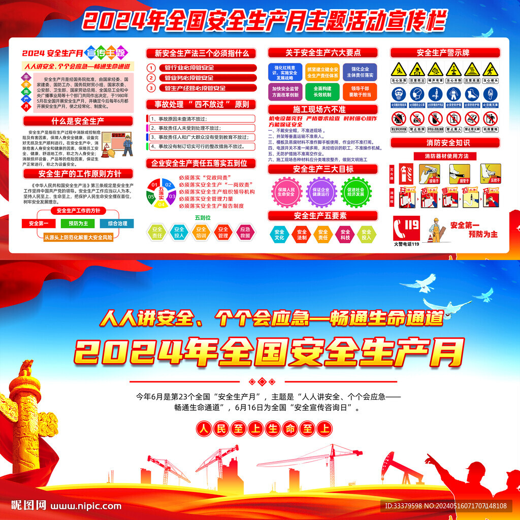 全国安全生产月活动展板