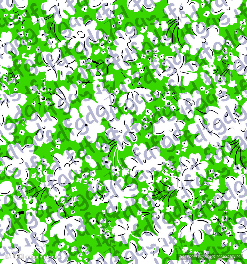 绿色碎花