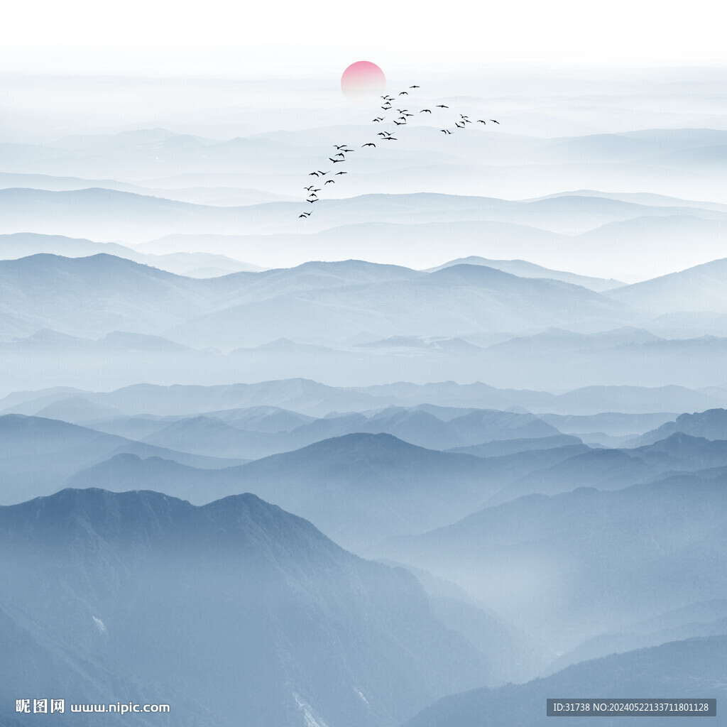 新中式山水背景墙